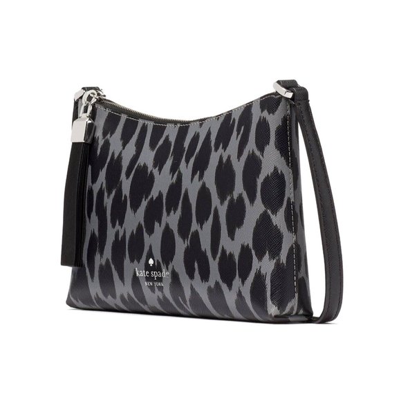 New Kate Spade Sadie Crossbody Animal Print Saffiano Grey Multi - Picture 4 of 4
